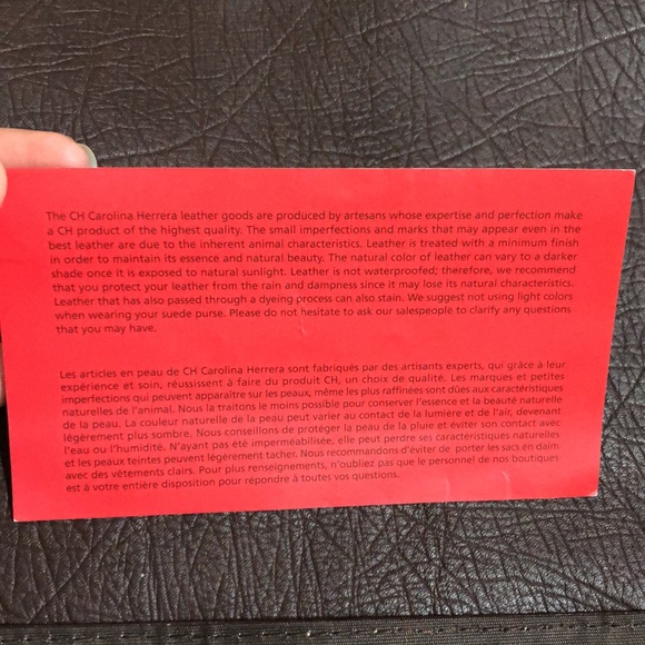 Carolina Herrera CH Monogram Large Leather Messenger Shoulder Bag Brown - Picture 10 of 10